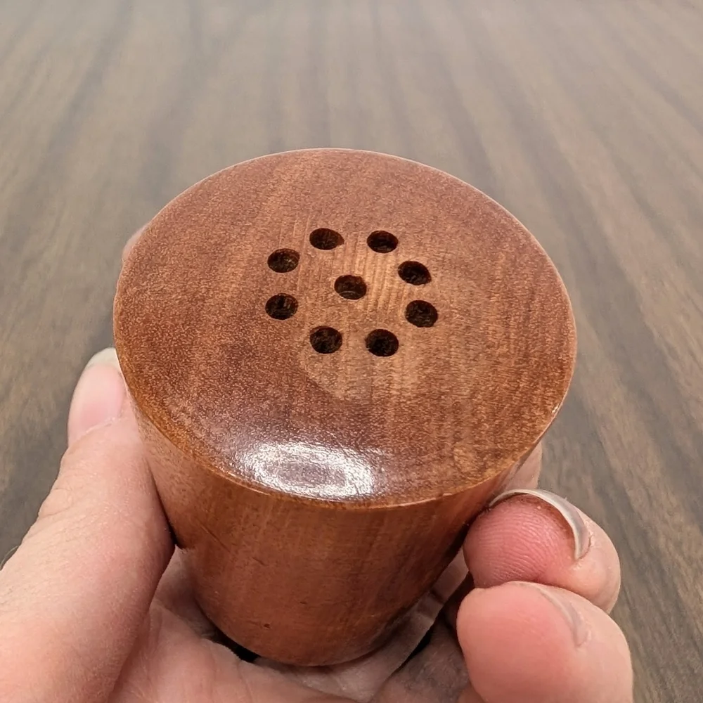 MCM Style Minimalist Small Wooden Teak Round Salt & Pepper Shakers